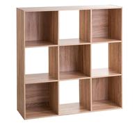 Paris Prix Etagère en bois Five 9 cases L100,5×P32×H100,5 cm Marron/chêne naturel