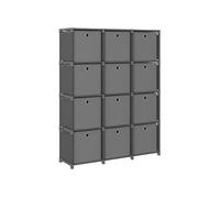 Etagère à 12 cubes avec boîtes Gris 103x30x141 cm Tissu