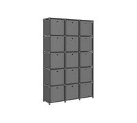 Etagère à 15 cubes avec boîtes Gris 103x30x175,5 cm Tissu