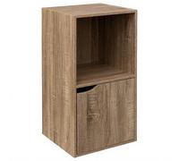 Étagère à 2 Compartiments avec Porte Natural Mix