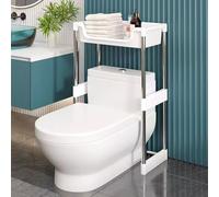 Étagère à 3 niveaux avec garde-corps pour économiser de l'espace - Stoo de salle de bain robuste (48,5 x 26 x 112 cm) pour une efficacité maximale de l'espace et un accès facile