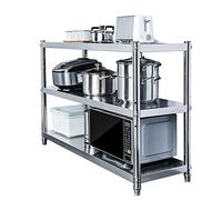 Étagère à 3 niveaux en acier inoxydable - Étagère de rangement robuste pour cuisine, bureau, garage - Étagère autonome durable et fiable