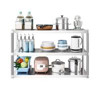 Étagère à 3 niveaux, support de rangement industriel de cuisine robuste, organisateur mural polyvalent, étagère en acier inoxydable 304 pour micro-ondes, friteuse à air(3 - Layer 80x30x75cm)