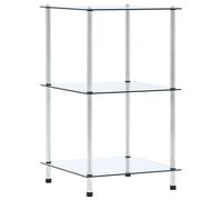 Étagère À 3 Niveaux Transparent 40x40x67 Cm Verre Trempé