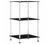 Etagère à 3 Niveaux Verre Trempé Bibliothèque Vitrine Rangement Salon vidaXL