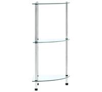 Etagère à 3 Niveaux Verre Trempé Bibliothèque Vitrine Rangement Salon vidaXL