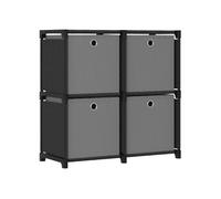 vidaXL – Étagère à 4 cubes – Avec 4 boîtes – Noir – Design contemporain
