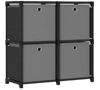 vidaXL – Étagère à 4 cubes – Avec 4 boîtes – Noir – Design contemporain
