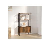 Étagère à 3 Niveaux Armoire 80x40x92 cm Acier Bois d'Ingénierie Salon vidaXL