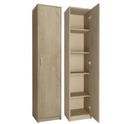 Etagère à 5 niveaux en finition mate, classeur avec 4 étagères et 1 porte, étagère sur pied de 39 cm de large avec poignées en polymère de haute qualité idéale pour chambre, couloir, bureau sonoma