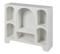 Étagère à 6 compartiments - DECONATION - Blanc - Design organique - 90 x 24 x H 80 cm - Bois MDF