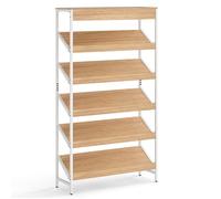 Étagère à 6 niveaux - HELLOSHOP26 - Inclinée - Métal - Bois - Sécurité anti-basculement