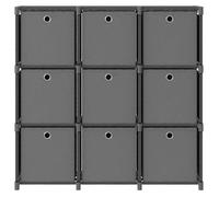 Étagère à 9 cubes avec boîtes - vidaXL - tissu - gris - 9 compartiments ouverts - 103 x 30 x 107,5 cm(149316)