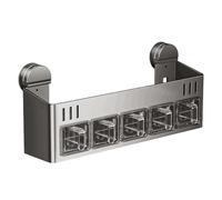 Étagère à assaisonnement - Support à épices de cuisine à ventouse | Support mural et de bureau | Rangement de sel et condiments | Sans perçage | Organiseur mural pour bocaux et bouteilles