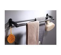 Étagère à Barre Serviette Double Noire pour Salle de Bain, à 2 Niveaux Lourds à Huile Lourde à Huile frottée bronzetowel raillon de Rail