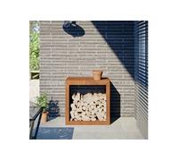 Etagère à bois 60x40x60 cm acier résistant aux intempéries