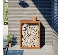 Étagère à bois 60x40x80 cm acier résistant aux intempéries Bois G