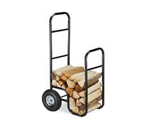 Étagère à bois de chauffage à roulettes, chariot porte-bûches en fer forgé, capacité de 100 kg, pour foyers intérieurs et extérieurs, terrasses, jardins