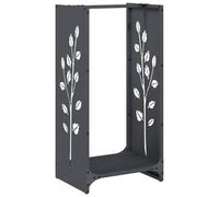 Étagère à bois de chauffage, anthracite, en acier laminé à froid, 40 x 30 x 80 cm, pour salon, jardin, terrasse, avec grande capacité et panier à bois solide pour le rangement du bois
