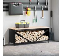 Étagère à bois de chauffage avec plateau en bois anthracite vidaXL