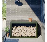 Étagère à bois de chauffage, compacte, en acier, 100 x 40 x 60 cm, pour rangement du bois, compacte, pour l'intérieur et l'extérieur, peu encombrante et robuste