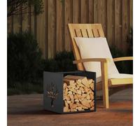 Étagère à bois de chauffage en Métal, Porte-Bûches d'intérieur, Rangement Bois de Chauffage, Range-Bûches, noir 40x40x40 cm