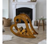 Étagère À Bois De Chauffage Intérieure Extérieure En Métal Couleur Rouille