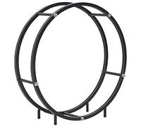 Étagère à bois de chauffage, noire, en acier, 70 x 20 x 70 cm, compacte, peu encombrante, pour le rangement du bois de cheminée et du bois de chauffage dans le salon, le jardin, la terrasse, robuste