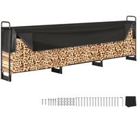 Étagère à bois de chauffage VEVOR Étagère à bois de chauffage en acier Aide à l'empilage du bois de chauffage 386x36x117cm