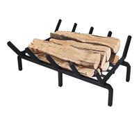 Étagère à bois de cheminée, 40 cm, robuste en fonte solide, option de rangement pour piles de bois à l'intérieur et à l'extérieur, support en bois pour terrasse et jardin, noir