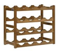 HOMCOM Range-Bouteilles Bambou 4 Niveaux 16 Bouteilles Design Élégant Marron | Aosom France