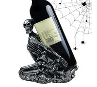 Étagère à bouteilles de vin | Crâne Table Porte-vin Organisateur de rangement en résine synthétique Décoration Halloween Salon Chambre