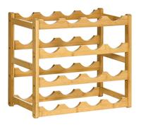 Étagère à Bouteilles de vin - HOMCOM - 16 Bouteilles - cadre en Bambou - 43 x 23,5 x 38 cm - bois naturel