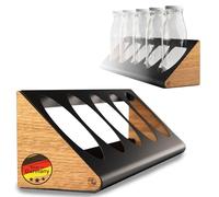 Étagère à bouteilles et organiseur de cuisine - Chêne/noyer en bois véritable, pour 3 ou 5 bouteilles de vrais fruits, étagère à épices, montage mural, rangement de cuisine, fabriqué en Allemagne