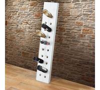 Étagère à bouteilles, étagère de décoration, plaque vibrante pour 20 bouteilles, style shabby blanc