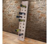 Étagère à bouteilles, pour 20 bouteilles, style shabby brun naturel