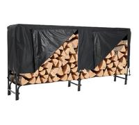 Étagère à bûches avec housse de protection - Aide à l'empilage pour l'intérieur - Abri bois range buches Extérieur - 244x34x110