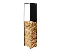 Étagère à bûches Relaxdays montage mural H x L x P : 160 x 25 x 25 cm bois de chauffage fer noir