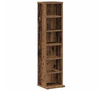 Étagère à CD, aspect bois vieilli, 21 x 20 x 88 cm, avec compartiments ouverts, polyvalente comme étagère de classement ou armoire de rangement, peu encombrante et robuste, pour salon et bureau