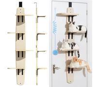 Étagère à chat à suspendre sur une porte de 170,2 cm, arbre à chat avec tapis doux amovible, griffoir à 4 niveaux, pour chats pour jouer et dormir