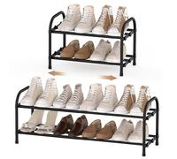 Étagère à Chaussures 2 Niveaux, Extensible Shoe Rack pour 4-8 Paires Shoes