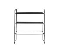 Etagère à chaussures 3 niveaux acier noir 49,5 x 25 x 60 cm