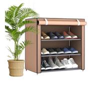 Étagère à chaussures à 4 niveaux - Large organisateur de chaussures, tour à chaussures en tissu non tissé | Armoire surélevée pour salon, entrée, couloir, placard | Étagère autonome robuste