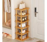 Étagère à chaussures à 6 niveaux, en bambou naturel, assemblage facile, excellente étagère à chaussures haute capacité de charge pour placard, entrée, garage, chambre, vestiaire, divisée en petite