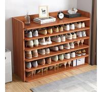 Étagère à chaussures autoportante à 5 niveaux de grande capacité pour placard, entrée, garage ou chambre à coucher - Design robuste (marron, 101 x 25 x 87 cm)