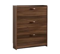 Étagère à chaussures autoportante avec 3 tiroirs rabattables Marron rustique Meuble de rangement à chaussures Économie d'espace Design étroit pour une nification efficace des chaussures