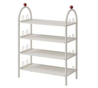 Étagère à Chaussures autoportante, Petite étagère à Chaussures en métal à 4 Niveaux, étagère d'angle multifonctionnelle au Design Moderne pour Chambre à Coucher, Dressing(Blanc,100x27x89cm)