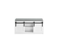 Etagère à Chaussures avec 2 Portes et Porte de Grange Coulissante, Blanche