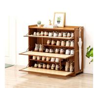 Étagère à chaussures avec crochet, armoire à chaussures d'entrée avec tiroirs rabattables, étagère de rangement à chaussures en maille de bois pour toutes sortes de chaussures, organisateur de placard