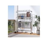 Étagère à Chaussures avec Roulettes Argenté 89x27x120 cm Rangement vidaXL